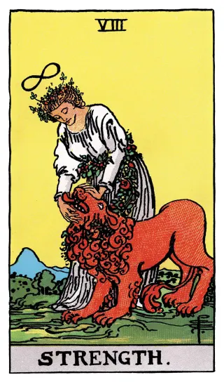 Die Kraft – Rider-Waite-Tarot